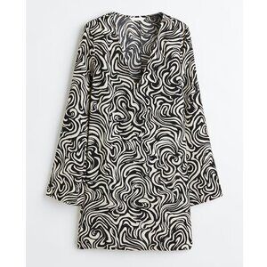 FREE*❤️worn once Ladies H&M black and white V-neck tunic dress with long sleeves